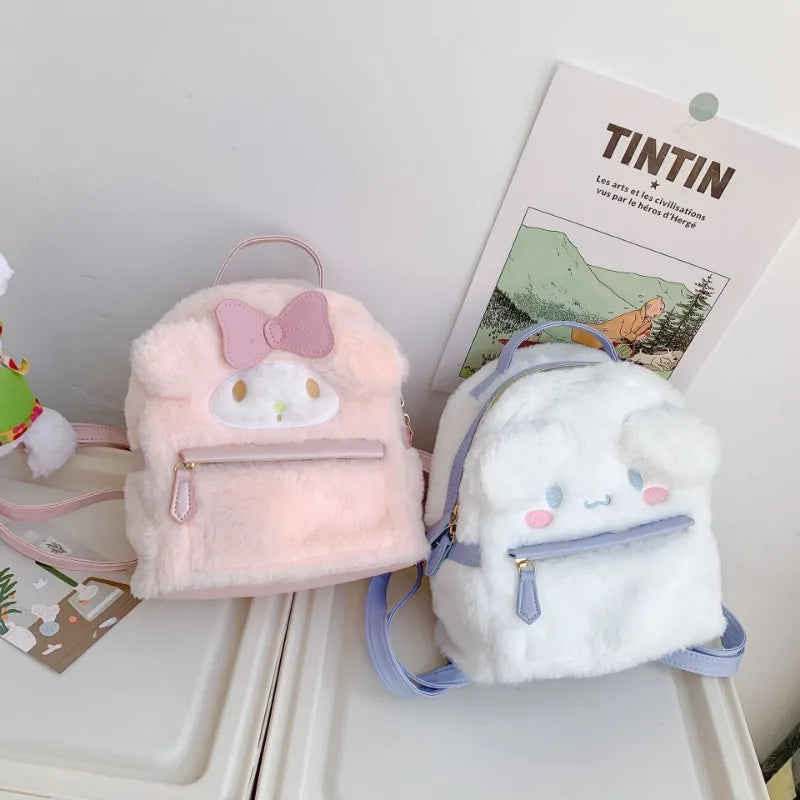 (FREE SHIPPING) Sanrio Multi Style Plush Shoulder Bag Backpack My Melody Kuromi Cinamoroll Gift