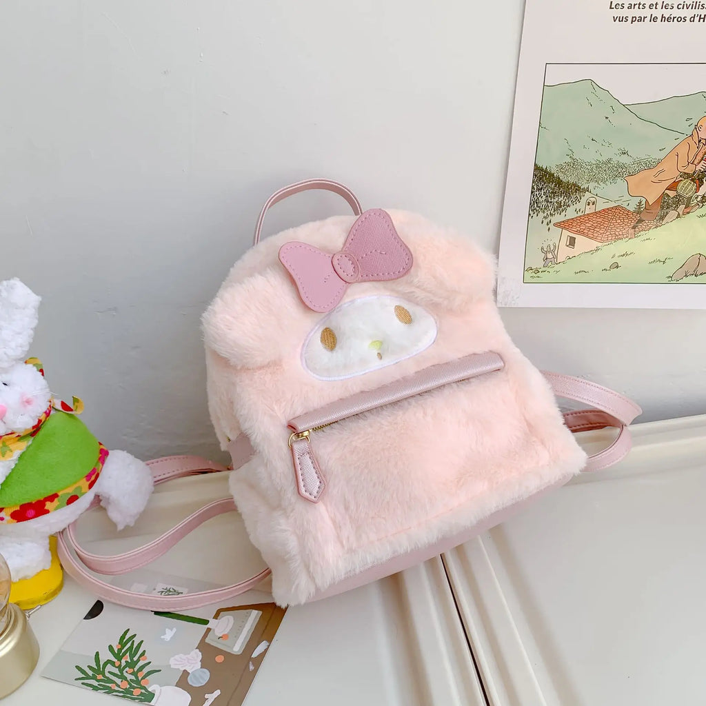 (FREE SHIPPING) Sanrio Multi Style Plush Shoulder Bag Backpack My Melody Kuromi Cinamoroll Gift